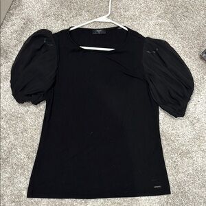 Elegant Black Puff Sleeve Top